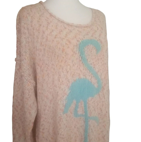 Torrid Marled Cotton Flamingo Pink Neon Pop Knit Sweater Size 1X - Picture 7 of 11